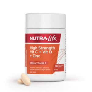 (PRE ORDER) Nutra-Life High Strength Vitamin C 1200mg + Vitamin D + Zinc 60 Tablets life shelf 2yrs